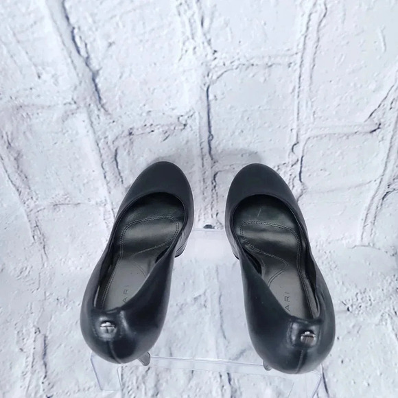 Tahari SOPHIA Black Leather Platform‎ Pump Heels Women's Sz 9 Classy Chic Office - Picture 4 of 10